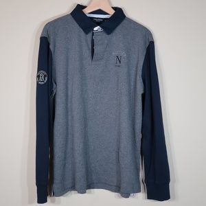 Nautica Solid Gray & Blue Long-Sleeve Shirt